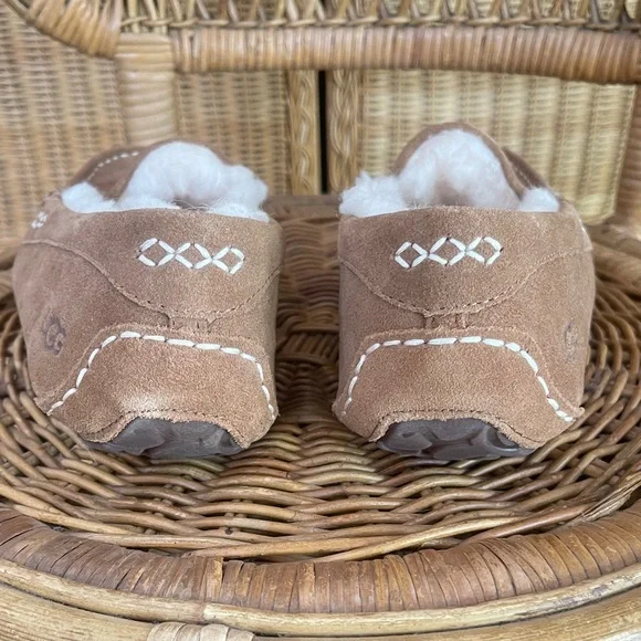 UGG Tan Suede Ansley Moccasin Slippers - Picture 4 of 6